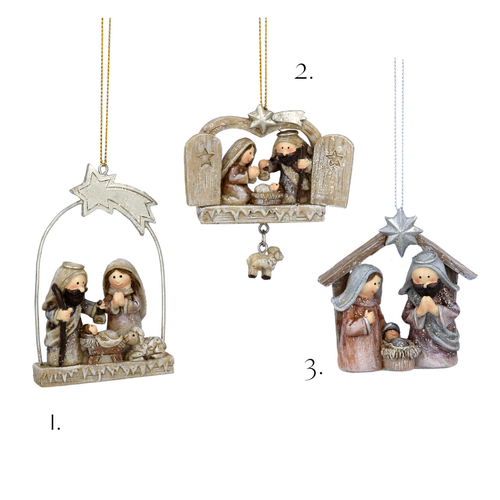 Nativity scene hanging decorations