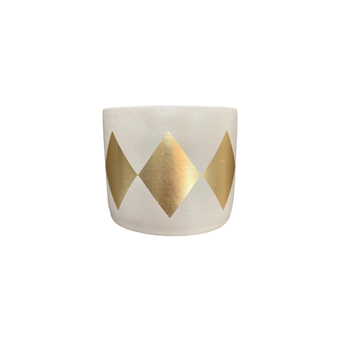 Dina gold diamond and grey plant pot