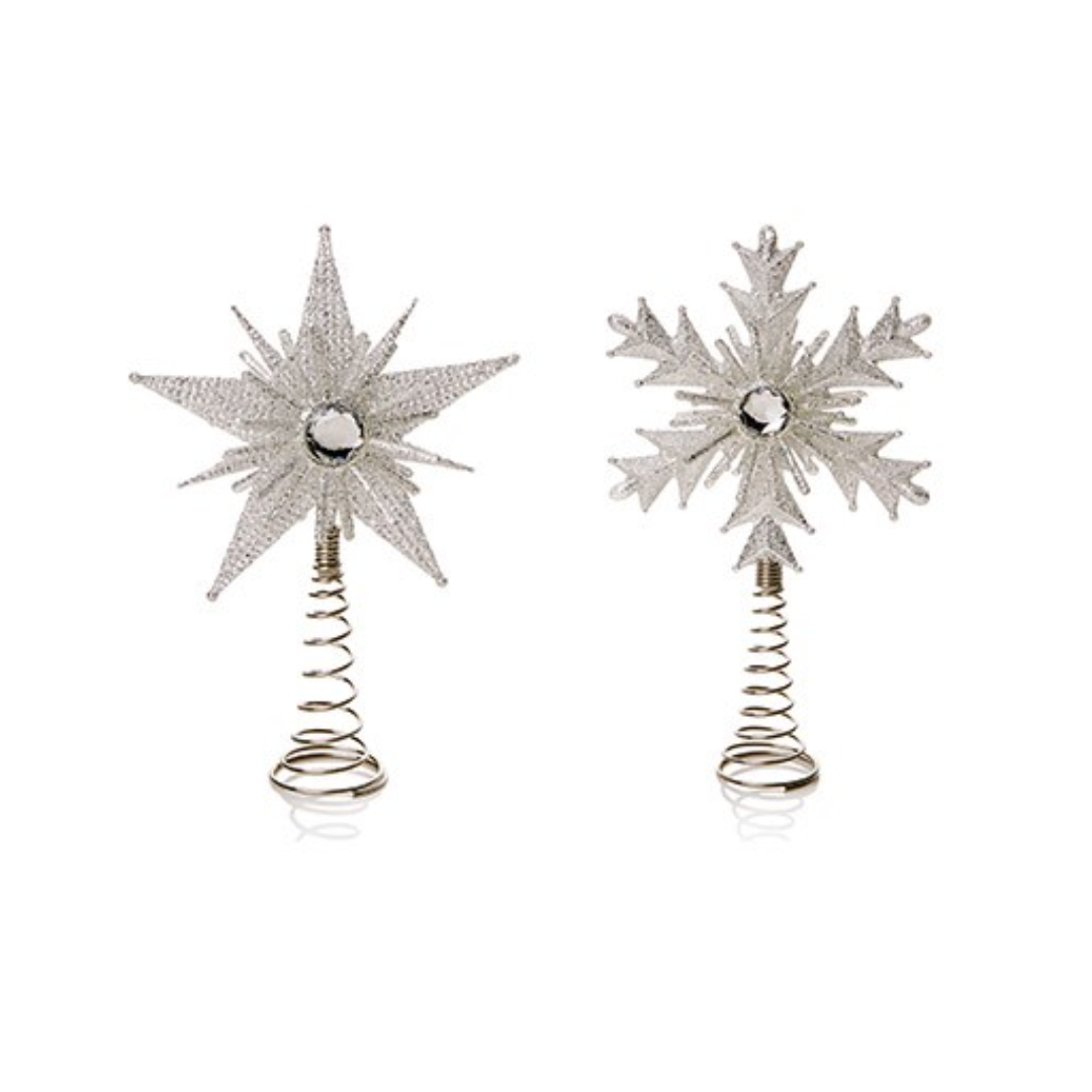 Silver snowflake/star treetoppers