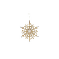 Gold glitter snowflake hanging dec