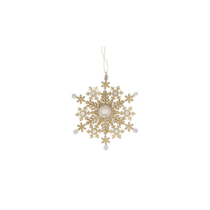 Gold glitter snowflake hanging dec