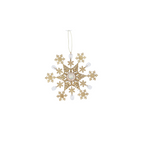 Gold glitter snowflake hanging dec