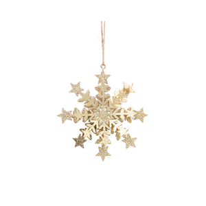 Pale gold semi-3D  snowflake dec