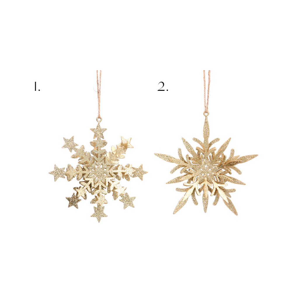 Pale gold semi-3D  snowflake dec