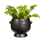 Large face planter in light black